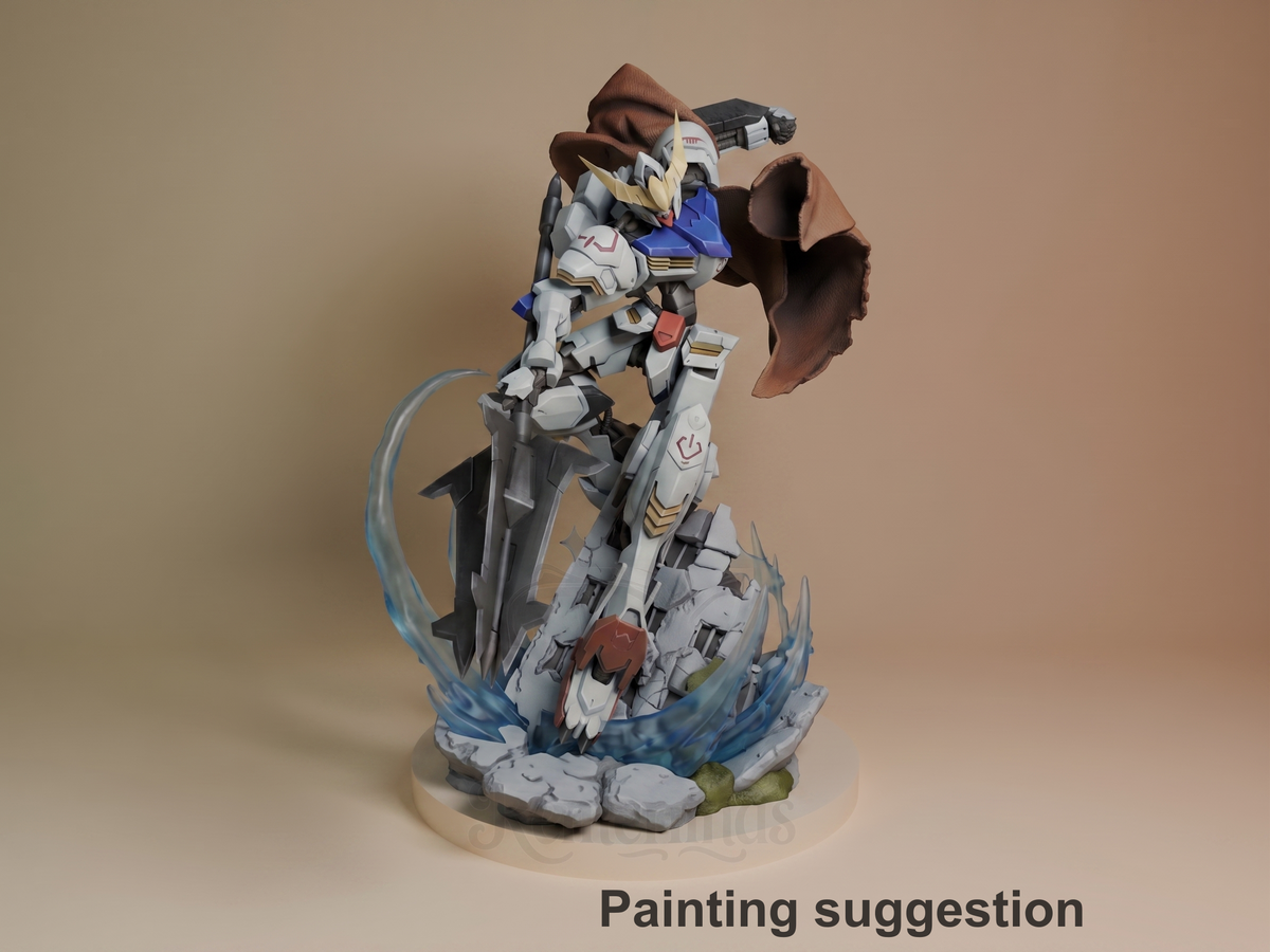 Warwolf Frame Starframe Vanguard 3D printed resin figure by Nomnom, colored view.