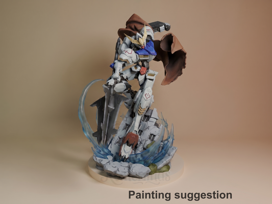 Warwolf Frame Starframe Vanguard 3D printed resin figure by Nomnom, colored view.