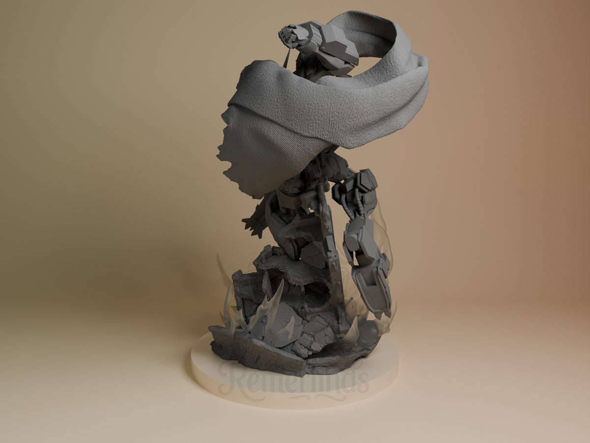 Warwolf Frame from Starframe Vanguard resin figure by Nomnom, left side view.