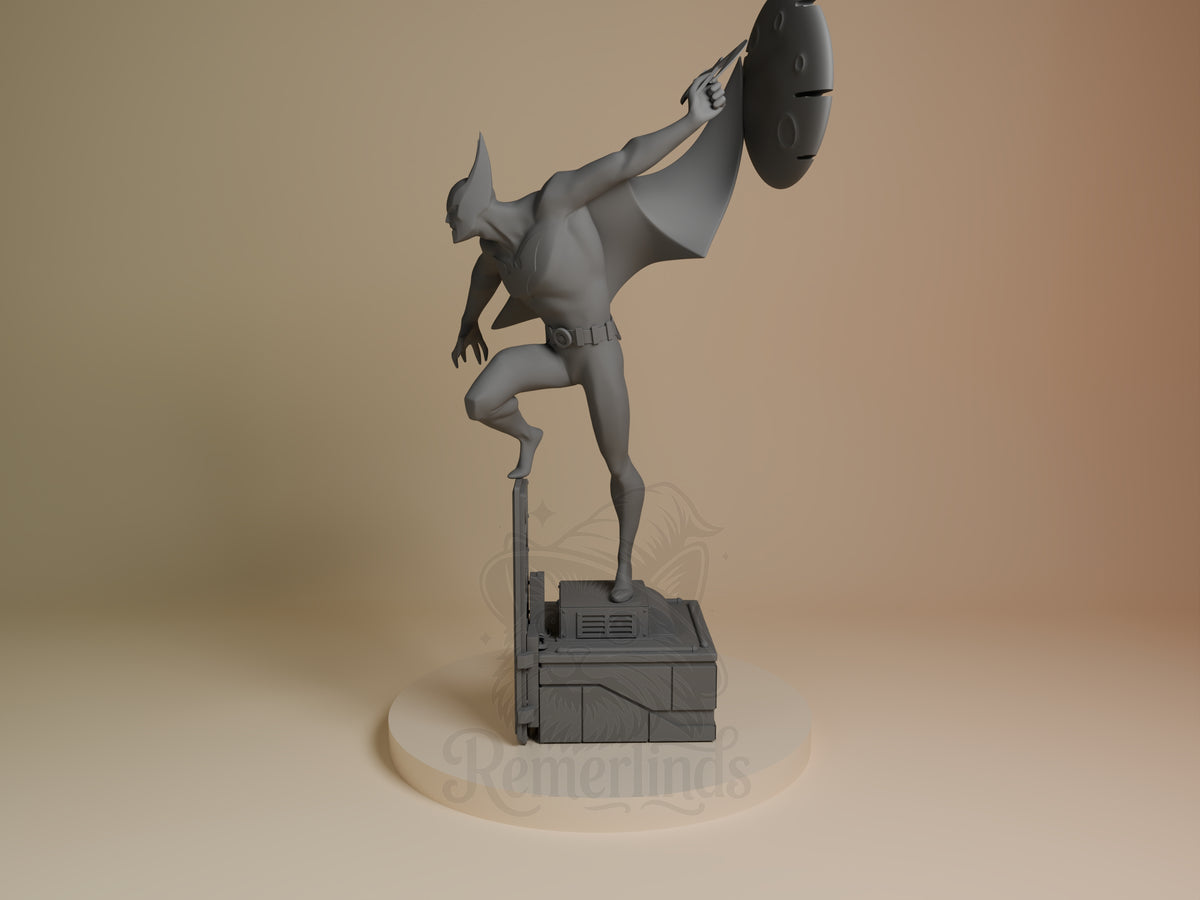Nocturne Guardian from Batman is an unpainted resin figure, side-on with wings raised on a base.