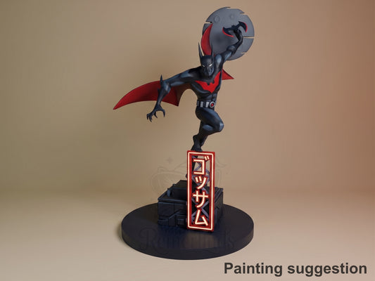 Nocturne Guardian Batman 3D printed resin figure by Nomnom, colored view.