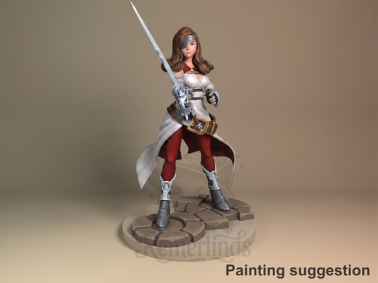 Beatrix Final Fable 3D printed resin figure by Nomnom, colored view.
