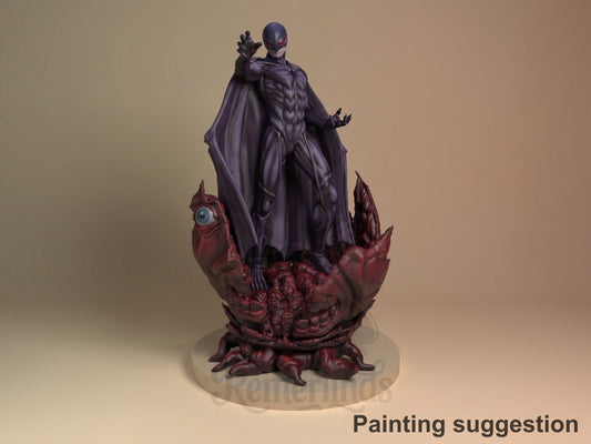 Painted Femto from Berserk resin figure faces forward with raised hands on a sculpted base.