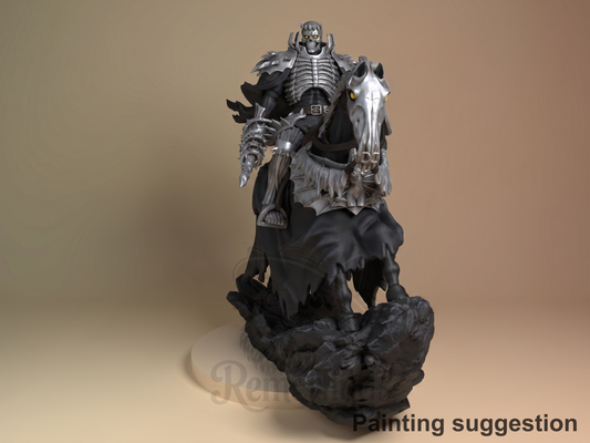 Bone-Armored Knight Fury Unleashed 3D printed resin figure by Nomnom, colored view.