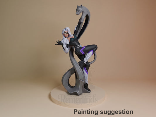 Painted Midnight Thief from Super Rivals resin figure shows crouching pose, wings, tail, and sculpted base.