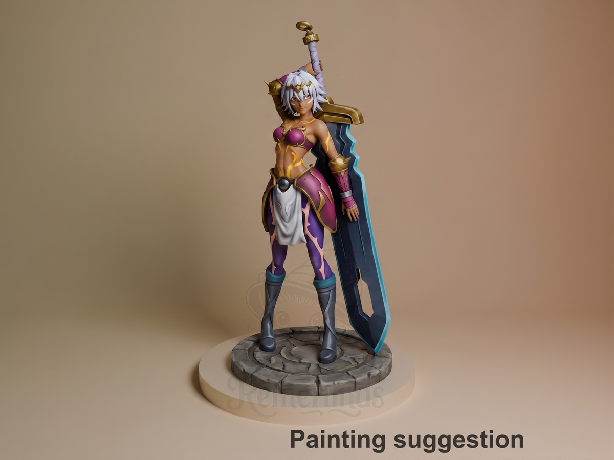 Black Rose .Hack 3D printed resin figure by Nomnom, colored view.