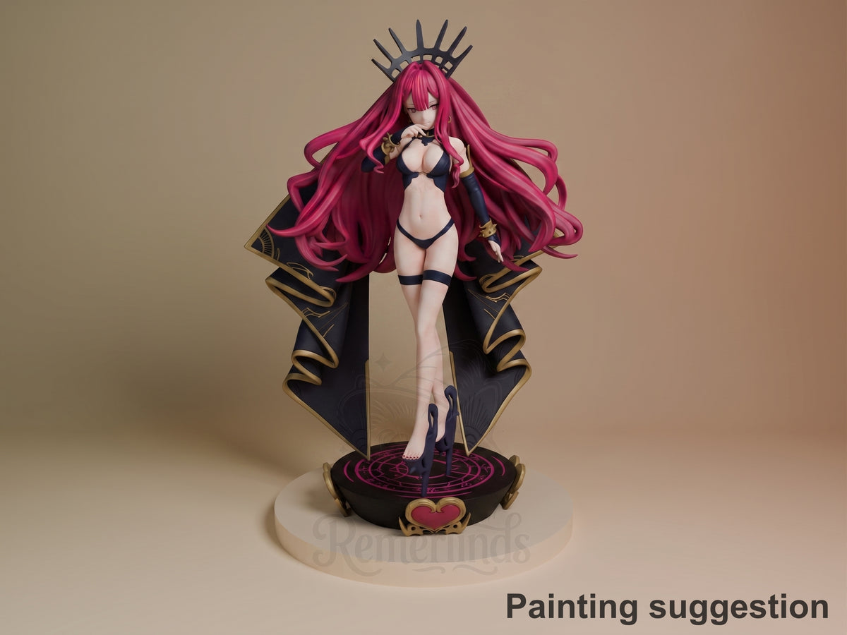 Front-facing Dark Bounty Warden from Destiny Oath, a painted resin figure with flowing hair and open coat on a sculpted base.