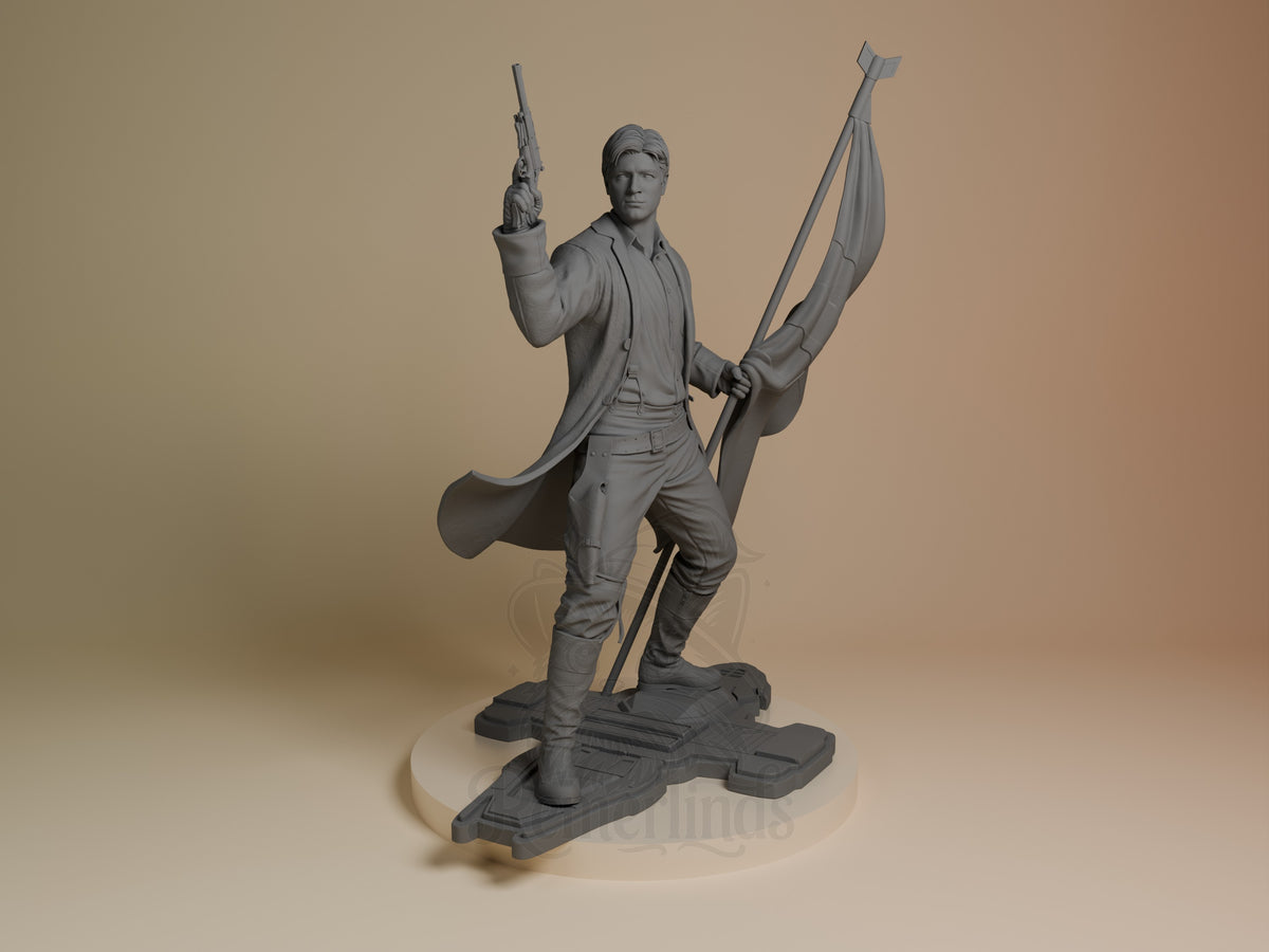 Captain Raines from Frontier Firecrew is an unpainted resin figure on a sculpted base.
