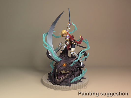Female Hunter Solo Ascension 3D printed resin figure by Nomnom, colored view.