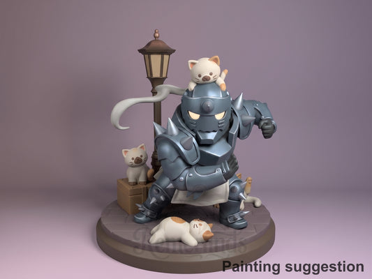 Alfonz Ironheart Steelbound Alchemist 3D printed resin figure by Nomnom, colored view.