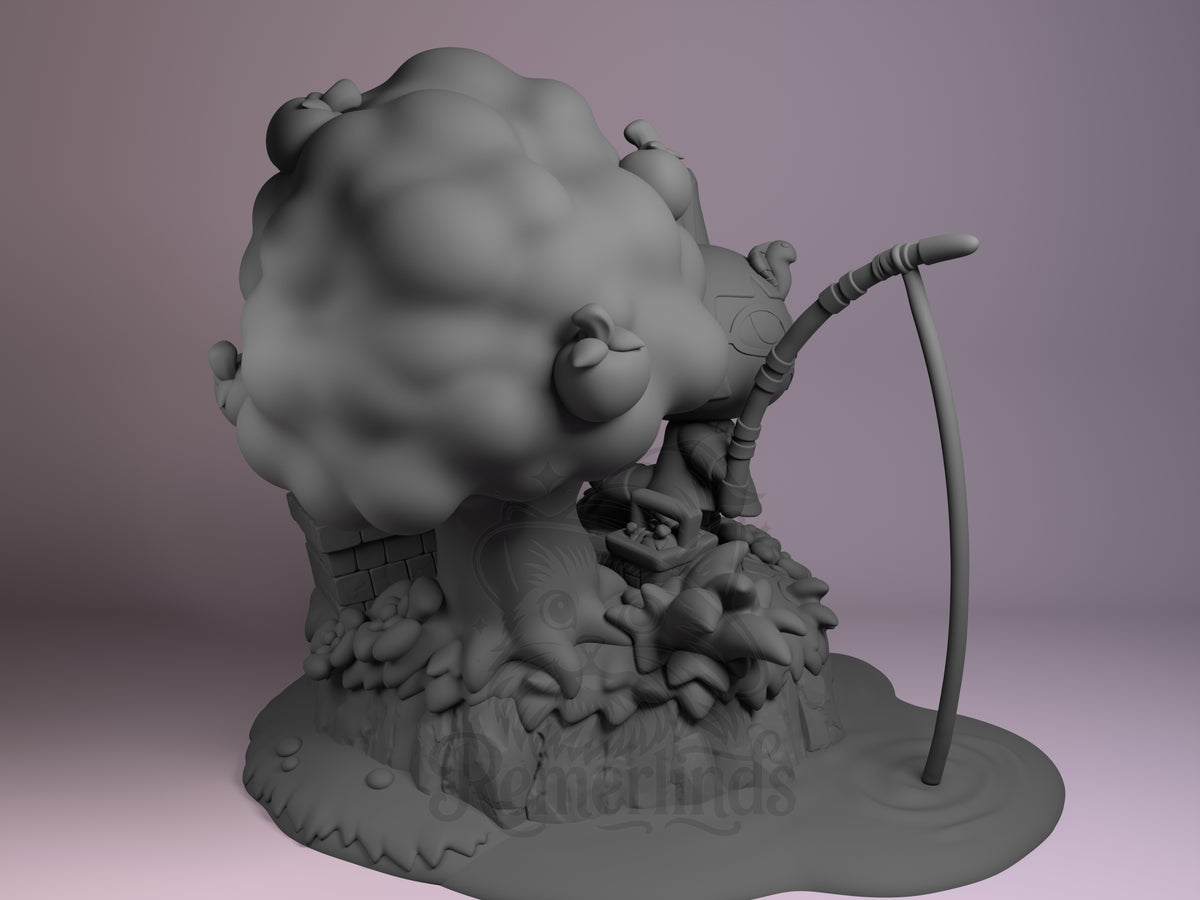 Right side angle highlighting notable pose or armor/prop feature.