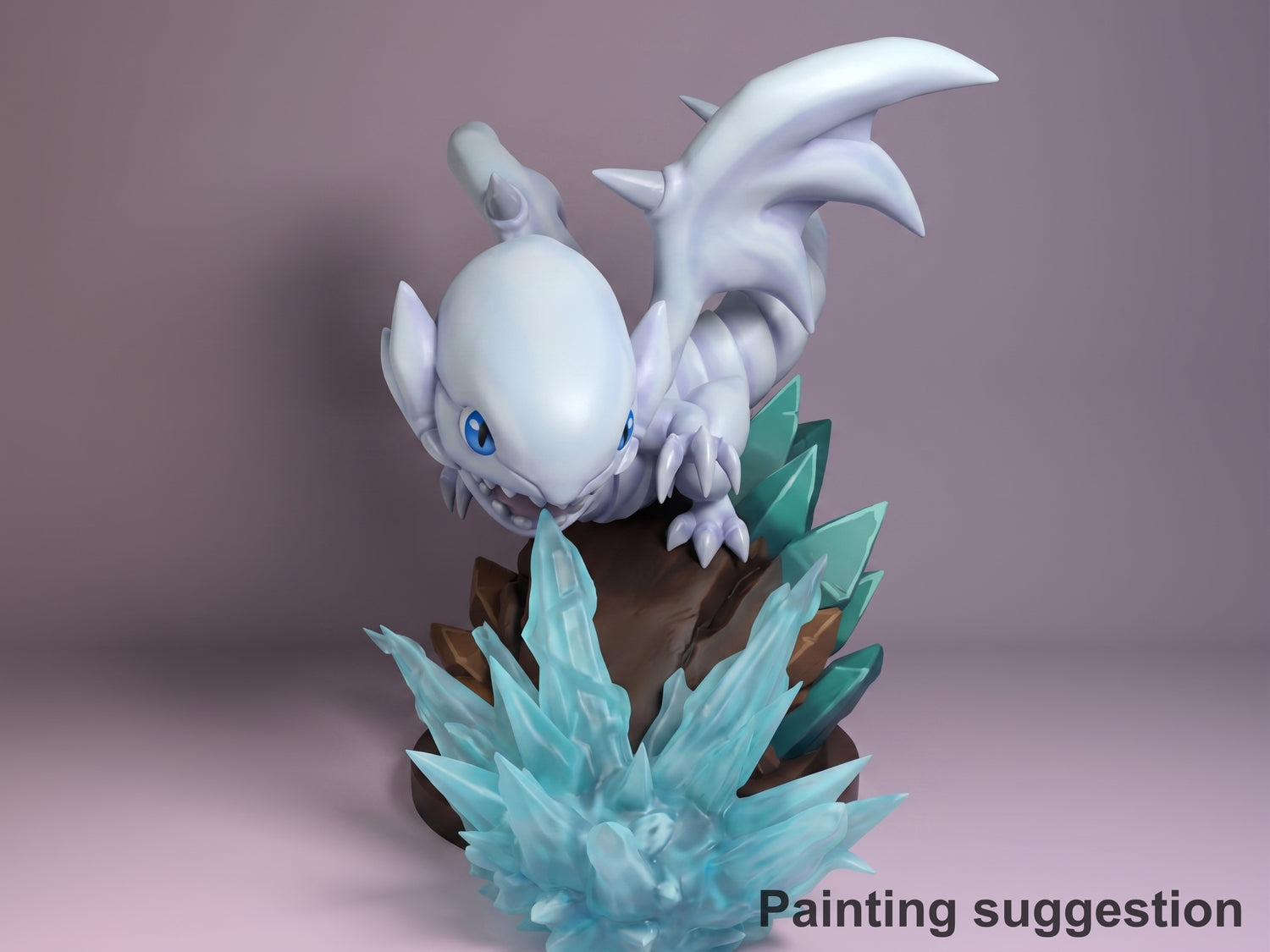 Pale-Eye Dragon Card Duel Saga 3D printed resin figure by Nomnom, colored view.