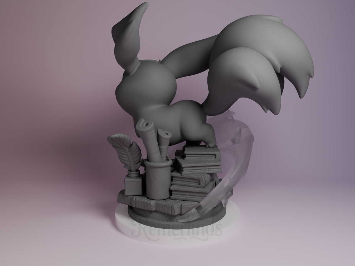 Carbuncle from Final Fable resin Chibi figure by Nomnom, left side view.