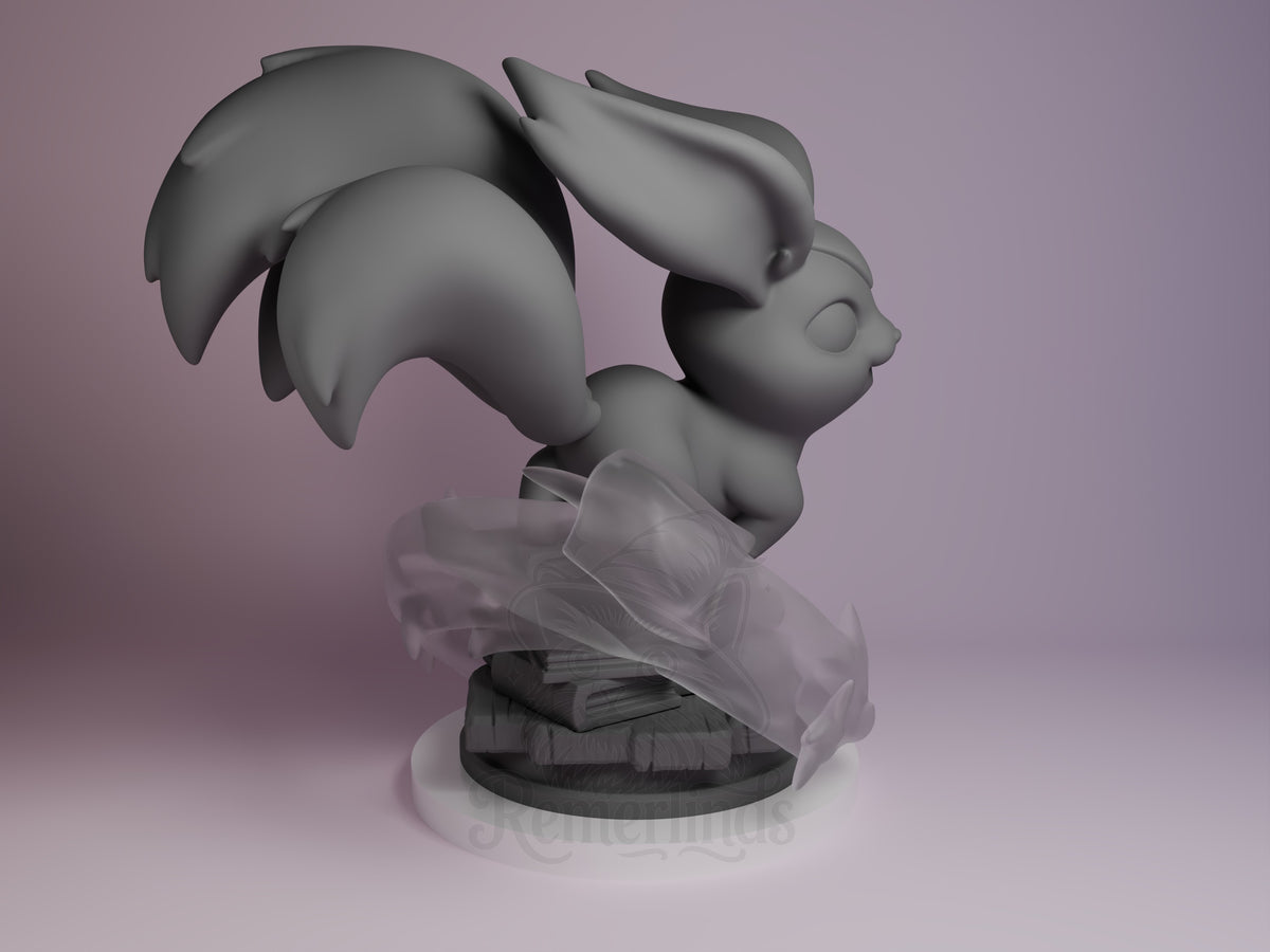 Carbuncle from Final Fable resin Chibi figure by Nomnom, right side view.