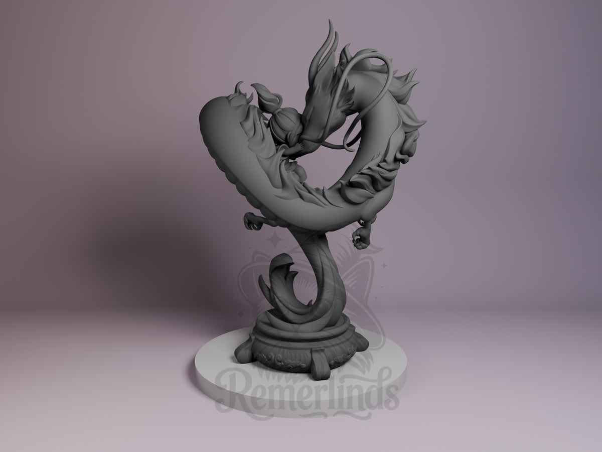 Rear view showing cloak, back armor, or base sculpt detail.