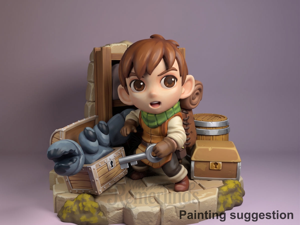 Cave Gobbler Culinary Dungeon Quest 3D printed resin figure by Nomnom, colored view.