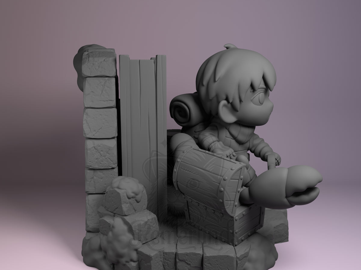 Right side angle highlighting notable pose or armor/prop feature.
