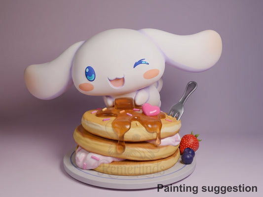Cloud-Eared Pup Ribbon Town Pals 3D printed resin figure by Nomnom, colored view.