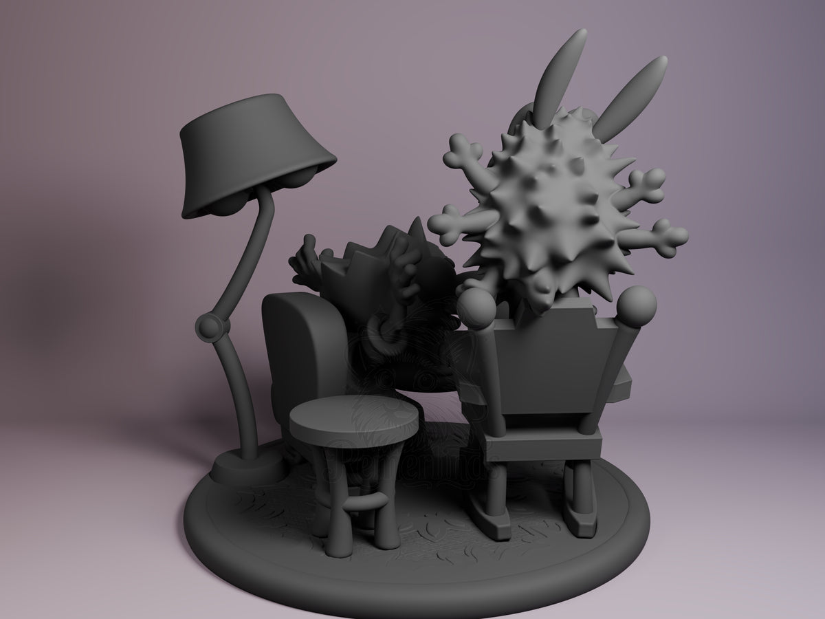 Rear view showing cloak, back armor, or base sculpt detail.