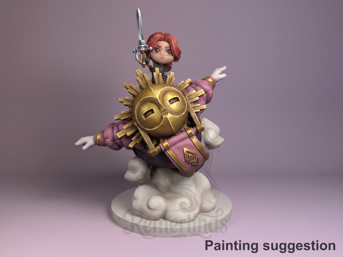 Esquie & Maelle Odyssey 33 3D printed resin figure by Nomnom, colored view.