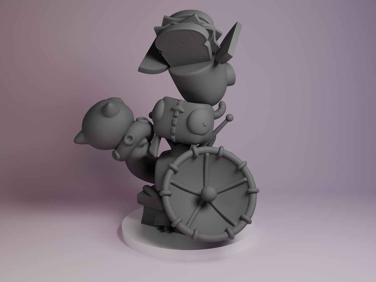 Rear view showing cloak, back armor, or base sculpt detail.