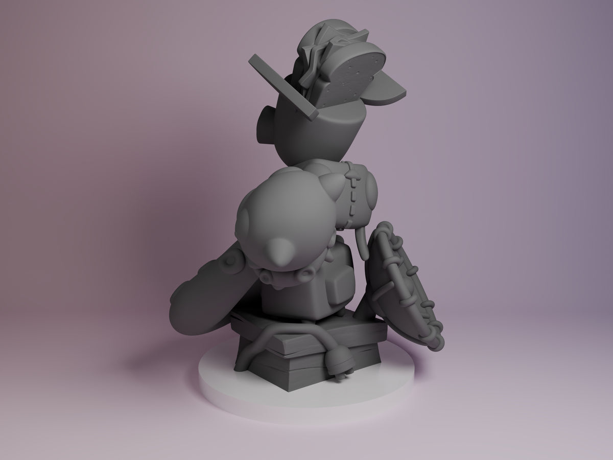 Left side angle showing gesture, weapon, or outfit detail.