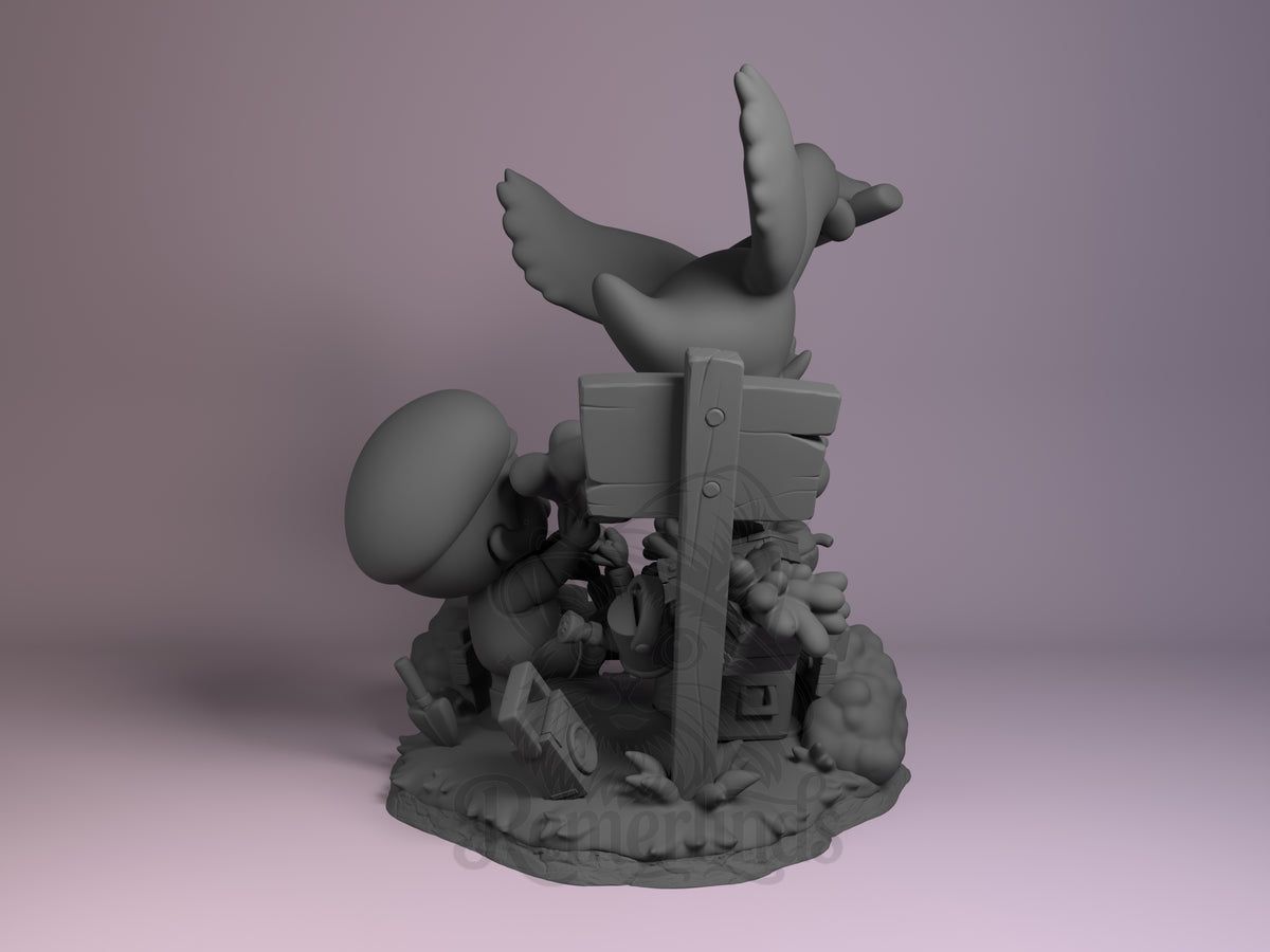 Rear view showing cloak, back armor, or base sculpt detail.