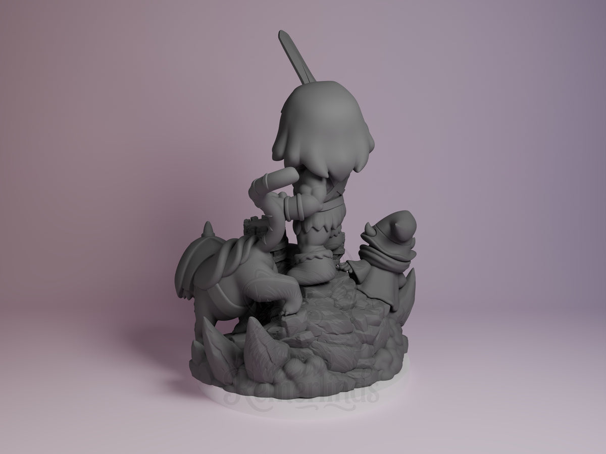 Sunblade Champion from He-Man resin Chibi figure by Nomnom, left side view.