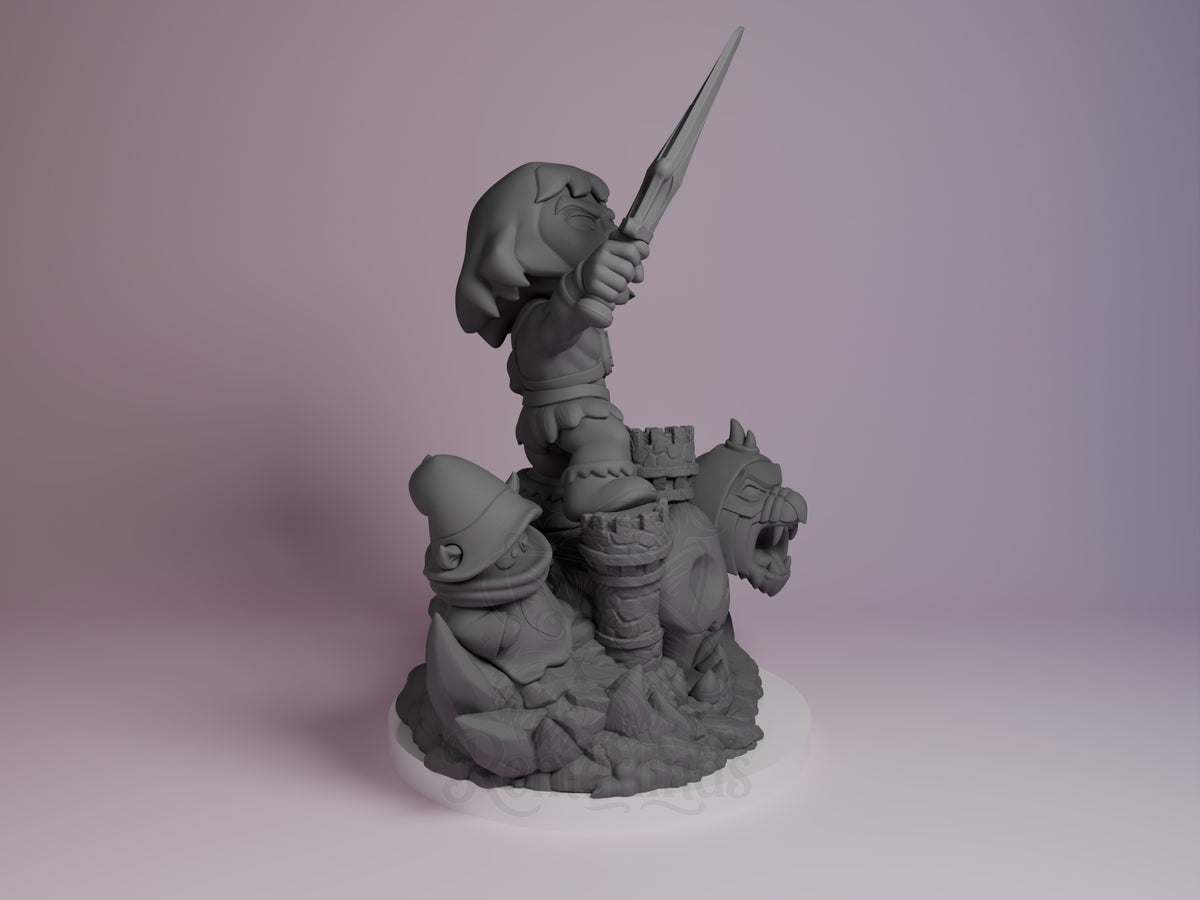 Sunblade Champion from He-Man resin Chibi figure by Nomnom, right side view.
