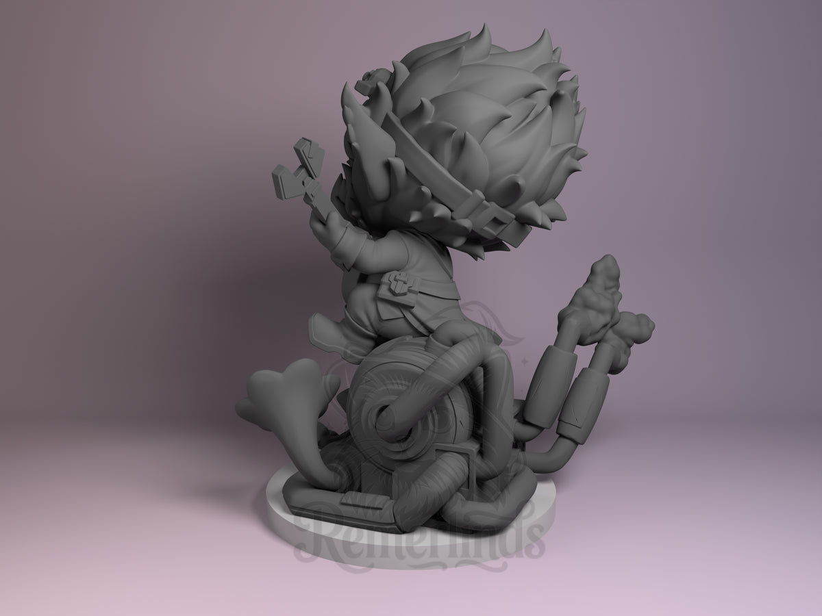 Left side angle showing gesture, weapon, or outfit detail.