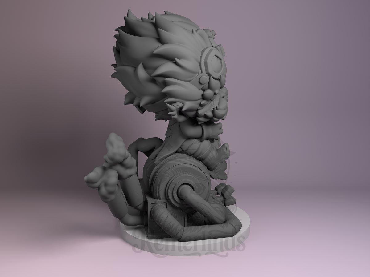 Right side angle highlighting notable pose or armor/prop feature.