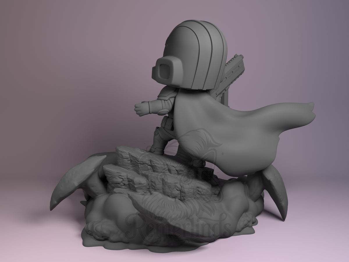 Left side angle showing gesture, weapon, or outfit detail.