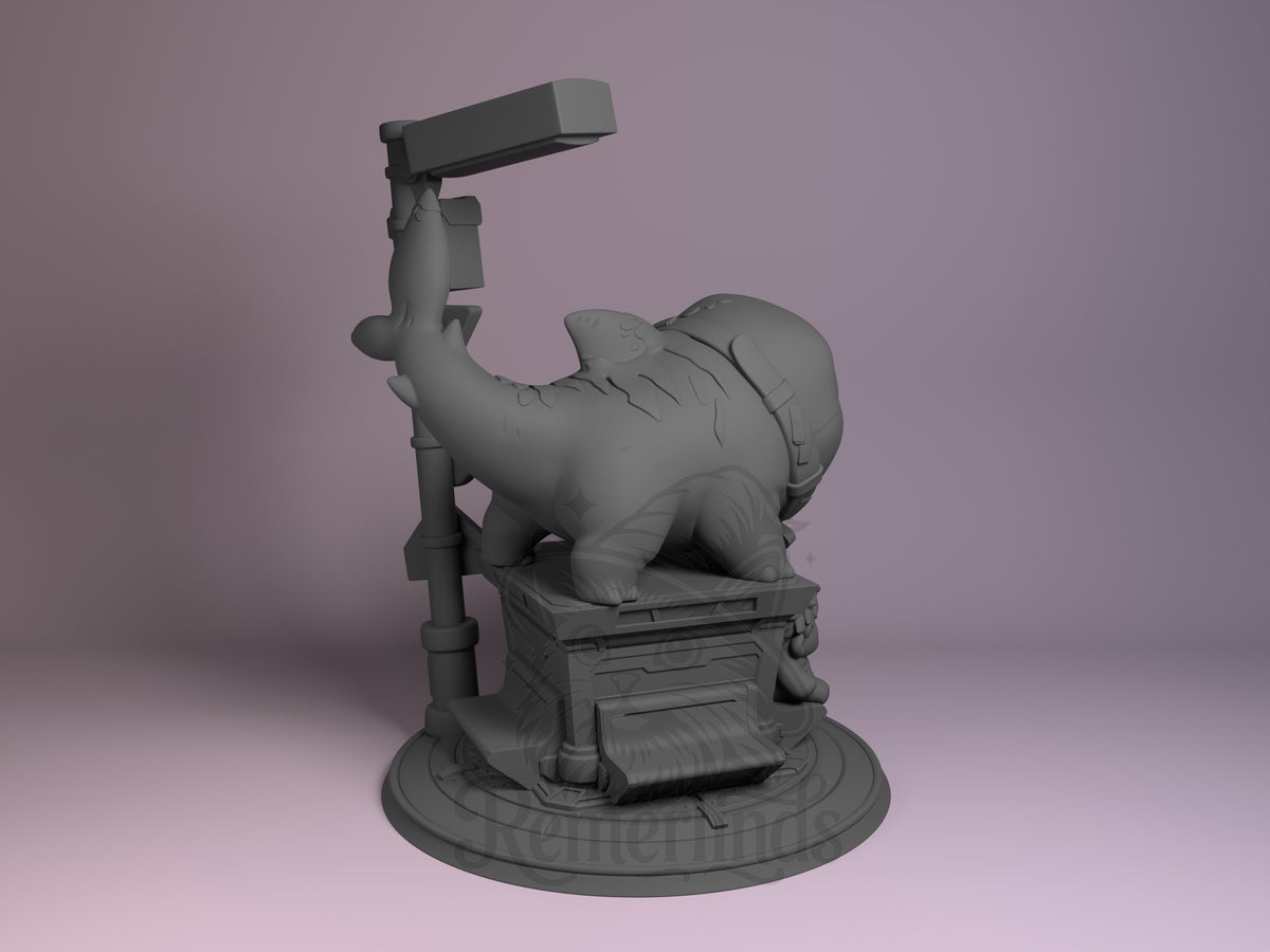 Rear view showing cloak, back armor, or base sculpt detail.