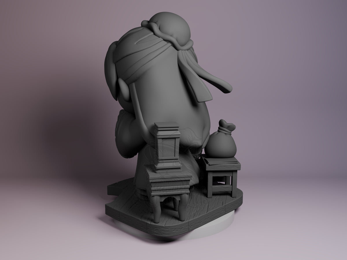Left side angle showing gesture, weapon, or outfit detail.