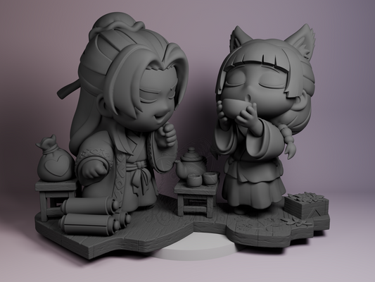 Jinshi and Maomao - Apothecary Diaries | Chibi Model Kit Modelled by Nomnom - 16k resolution