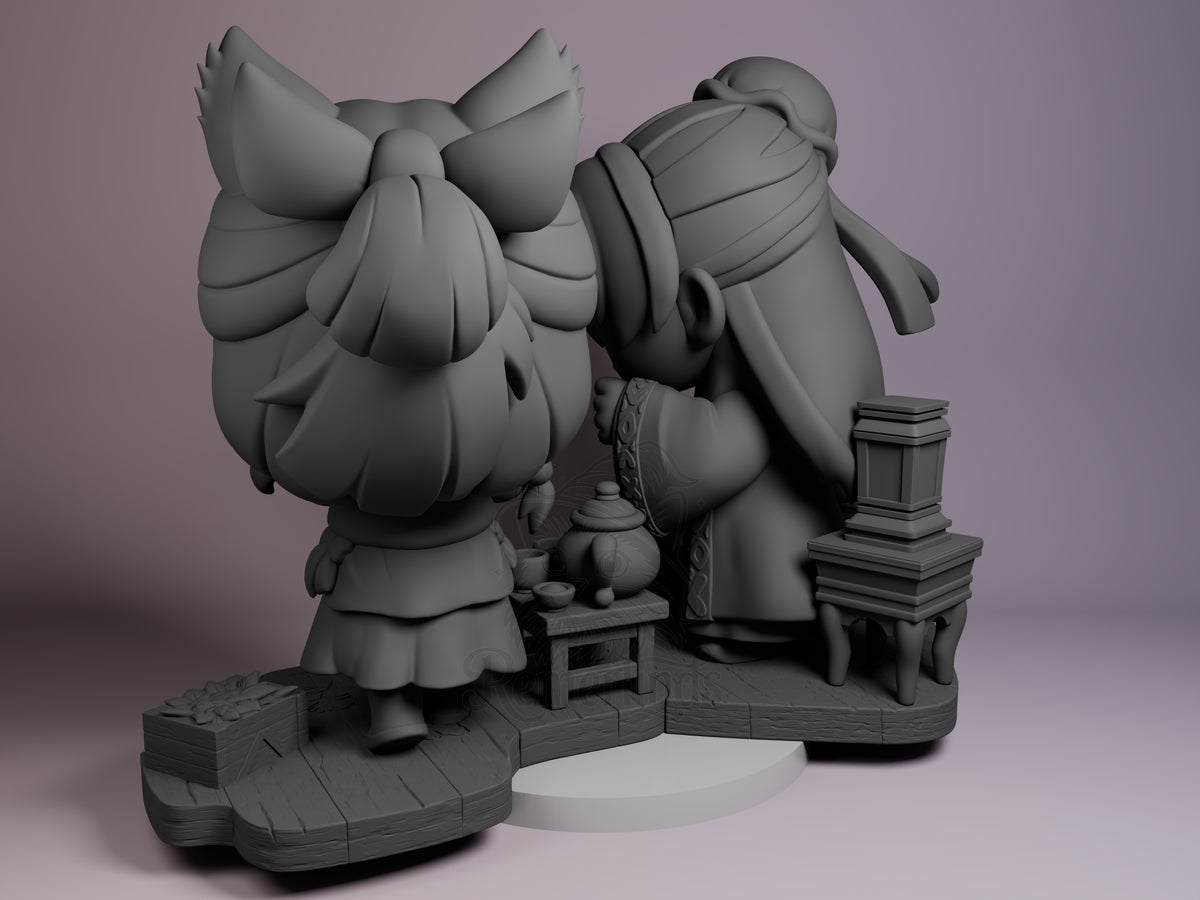 Left side angle showing gesture, weapon, or outfit detail.