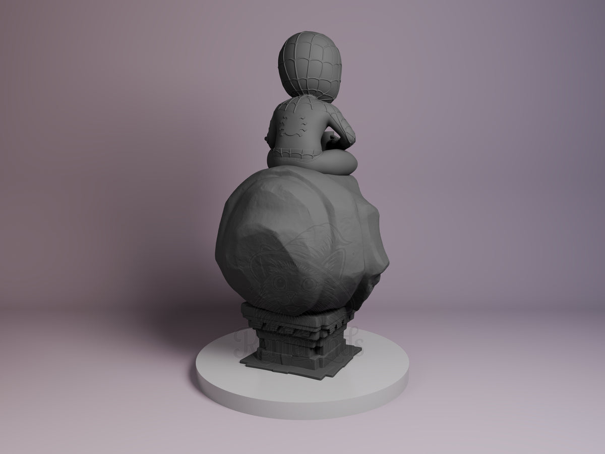 Rear view showing cloak, back armor, or base sculpt detail.