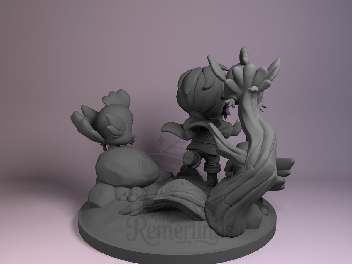 Rear view showing cloak, back armor, or base sculpt detail.