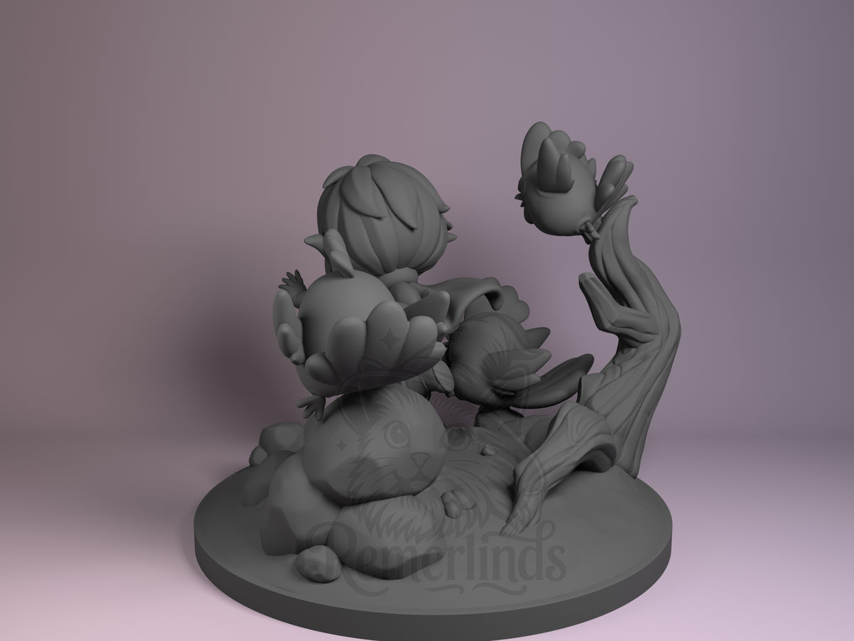 Left side angle showing gesture, weapon, or outfit detail.