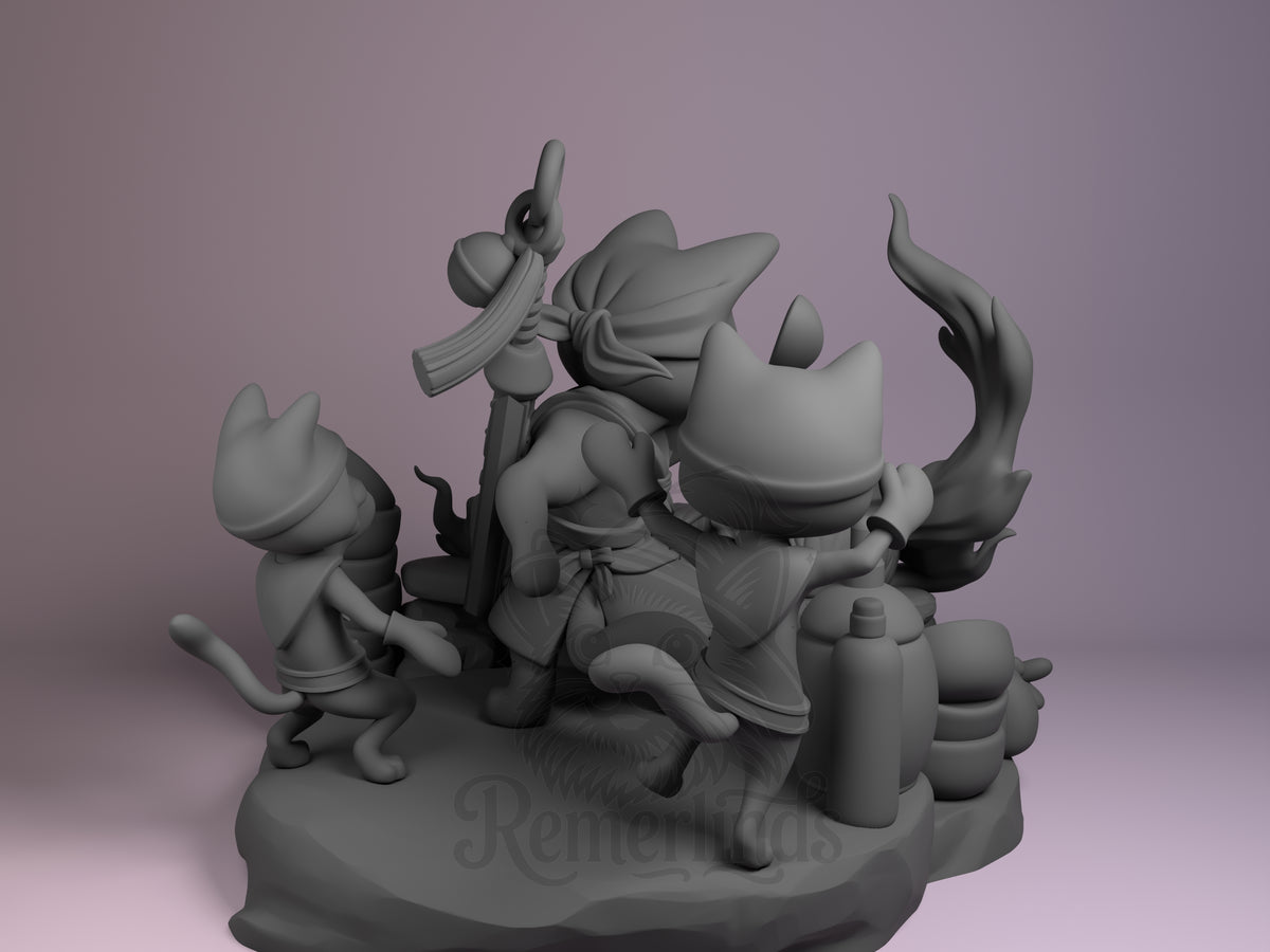 Rear view showing cloak, back armor, or base sculpt detail.