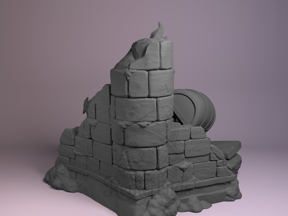 Rear view showing cloak, back armor, or base sculpt detail.