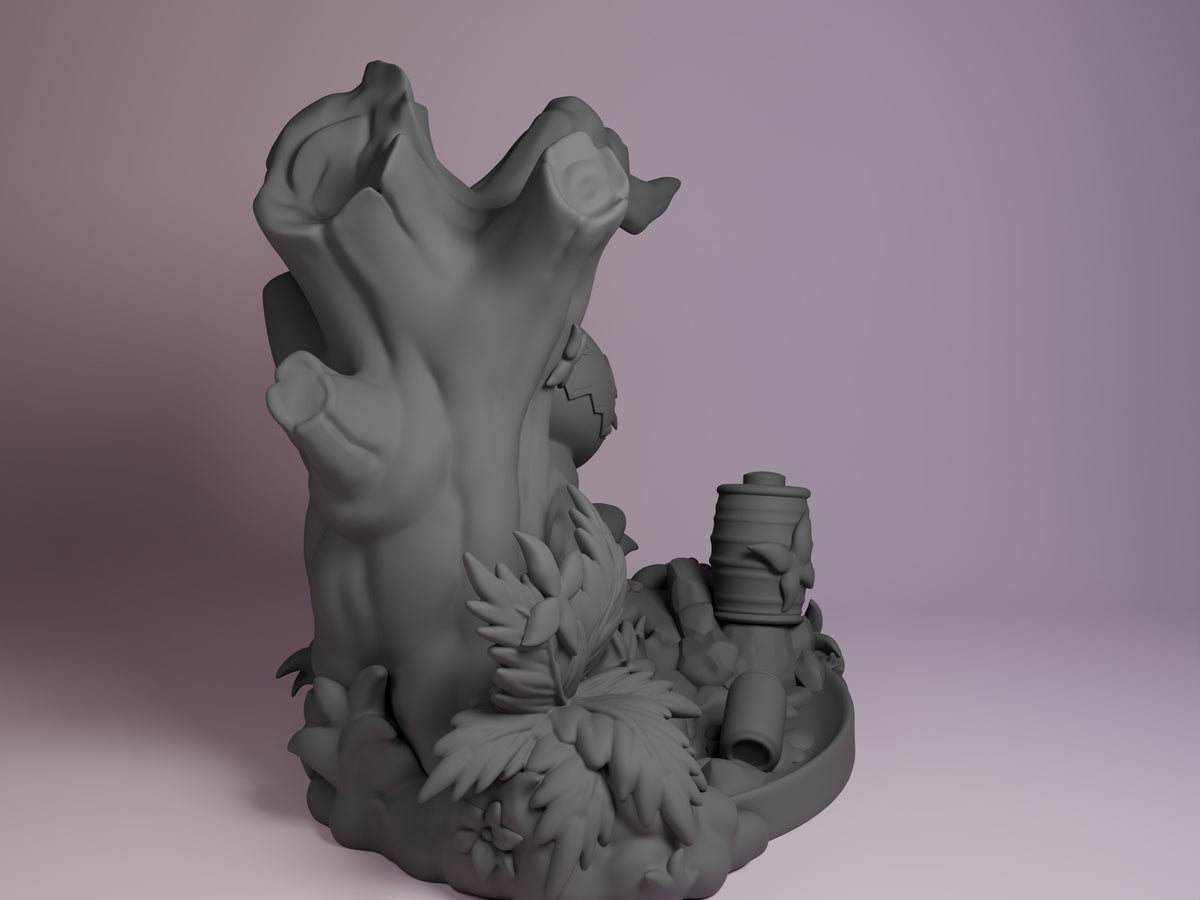 Mimikyu from Pokémon is an unpainted resin Chibi figure, shown from right on a sculpted base.