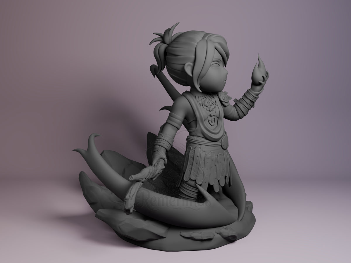 Right side angle highlighting notable pose or armor/prop feature.