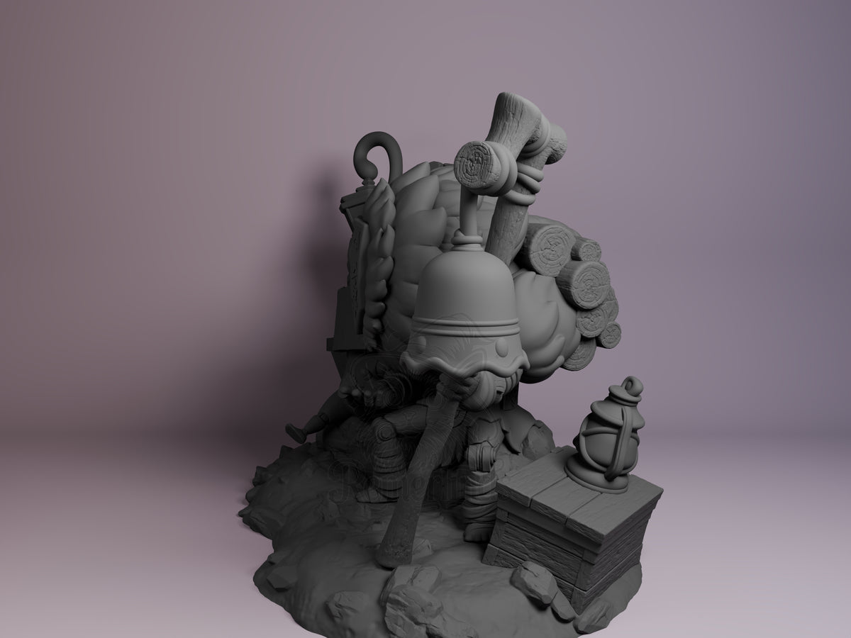 Monoco Odyssey 33 3D printed resin figure by Nomnom, angled view showing dimensional details.