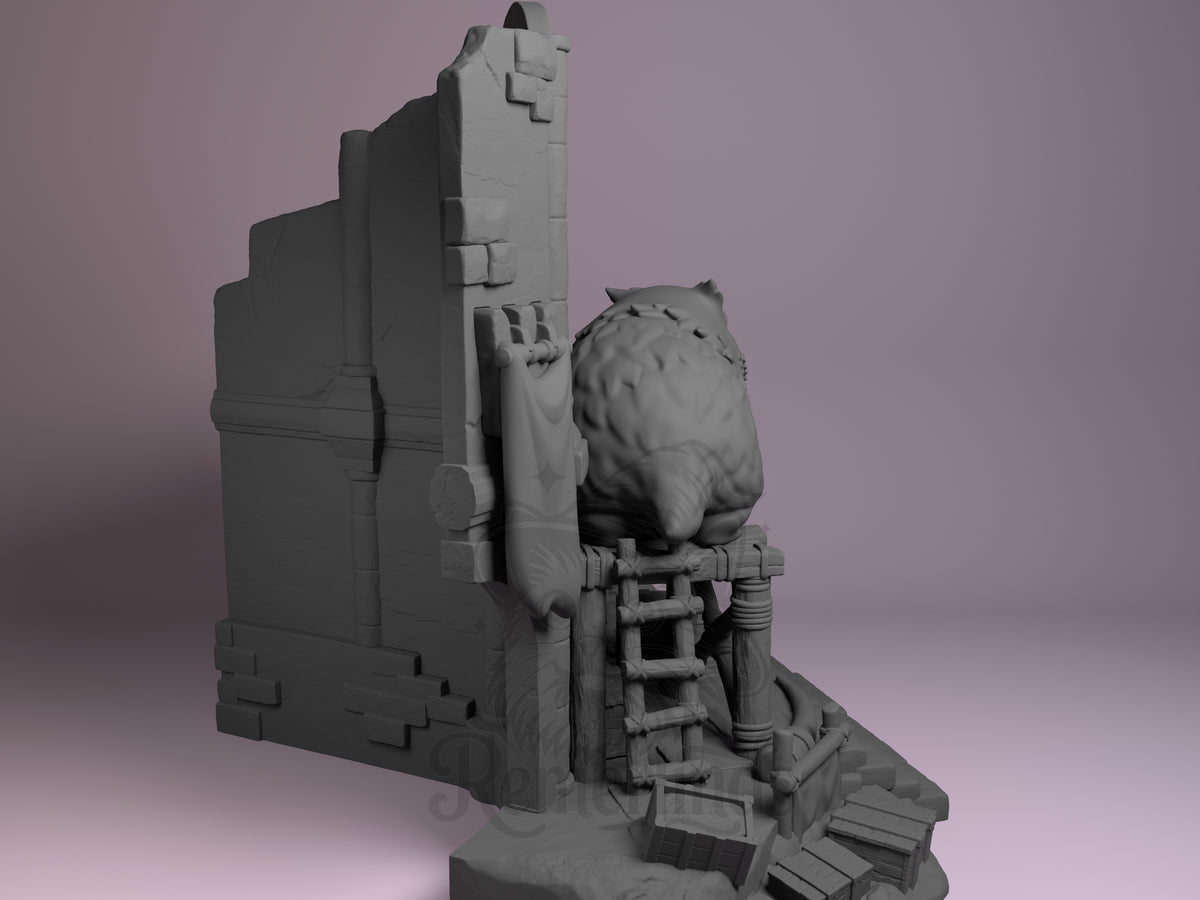 Rear view showing cloak, back armor, or base sculpt detail.