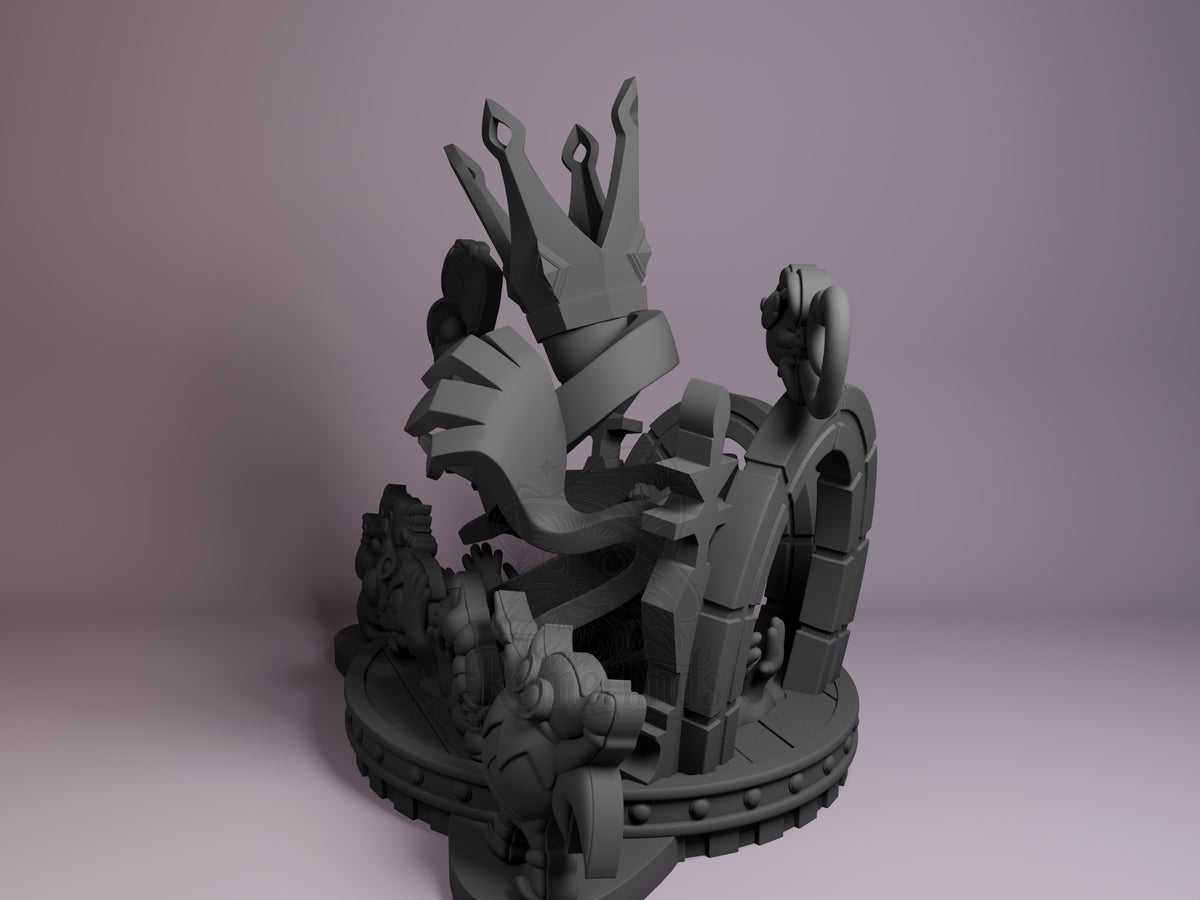 Paper Plumber Hero Super Mario 3D printed resin Chibi figure by Nomnom, angled view showing dimensional details.