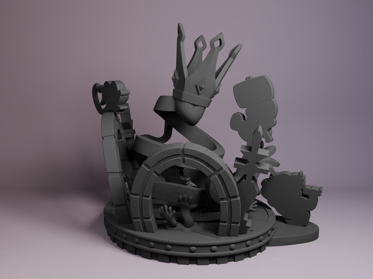 Rear view showing cloak, back armor, or base sculpt detail.