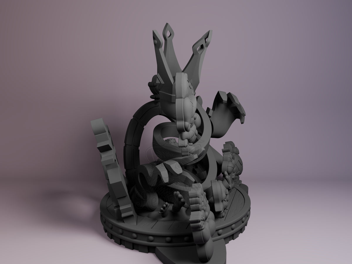Right side angle highlighting notable pose or armor/prop feature.