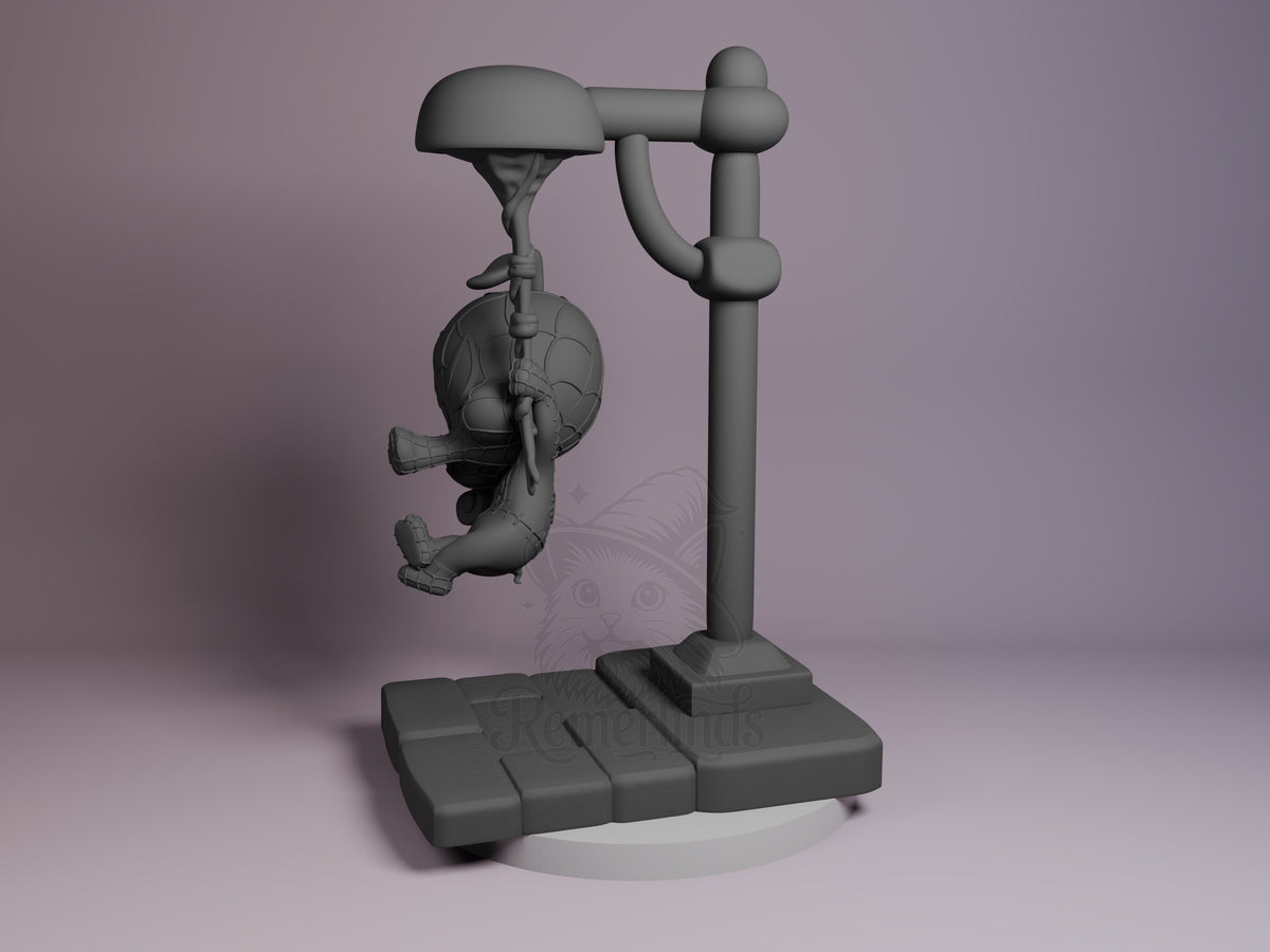 Pig Superhero Spiderman 3D printed resin figure by Nomnom, angled view showing dimensional details.