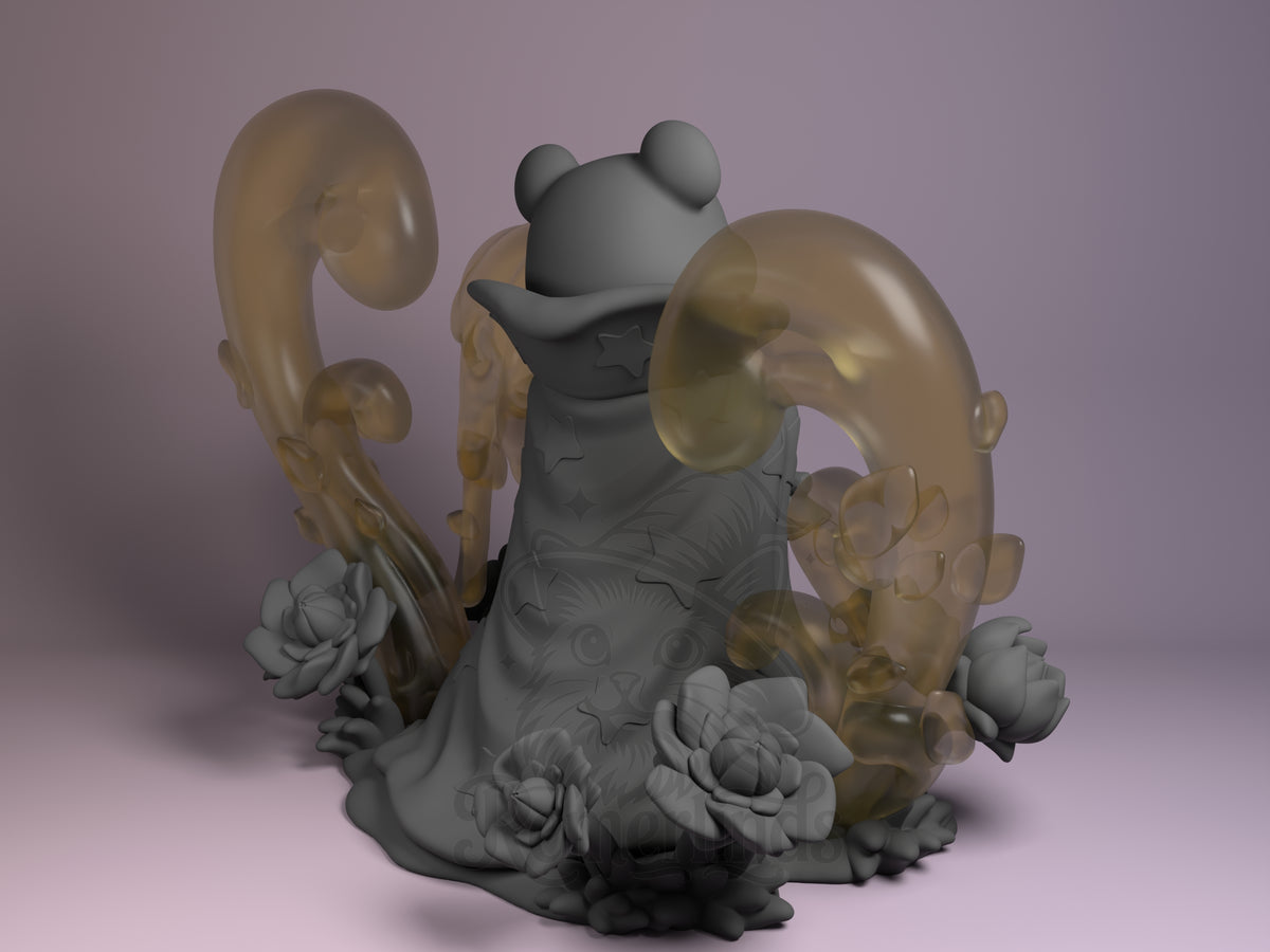 Rear view showing cloak, back armor, or base sculpt detail.